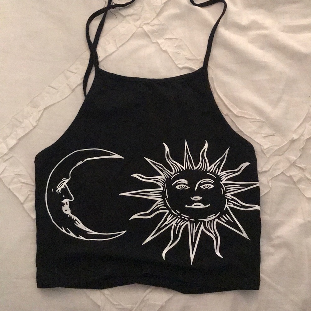 Moon and sun crop top